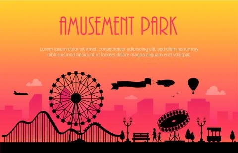 Amusement park - modern vector illustration Stock Illustration
