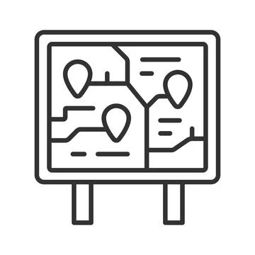 Amusement park navigation map icon in line design. amusement park navigation map Stock Illustration