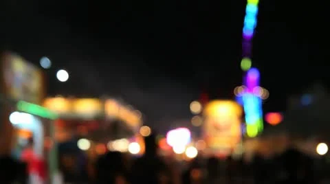 Amusement Park at Night Stock Footage 12202626