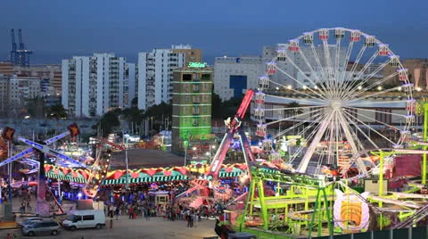 Amusement park at night Stock-Footage 24974328