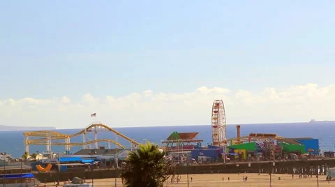 AMUSEMENT PARK ON THE OCEAN Stock Footage 948107
