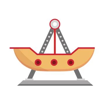 Amusement park pirate ship ride carnival flat design Ilustración de archivo