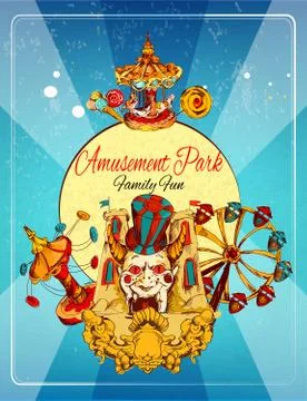 Amusement Park Poster Ilustración de archivo