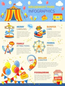 Amusement park potential infographics layout イラスト素材
