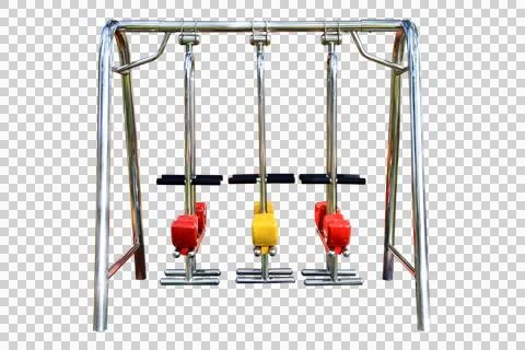 Amusement park rides isolated on white background. Stock Photos