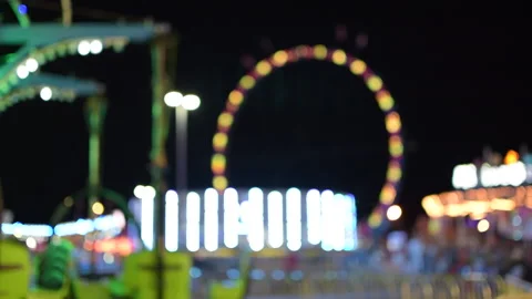 Amusement Park Rides at Night Video stock 210230802