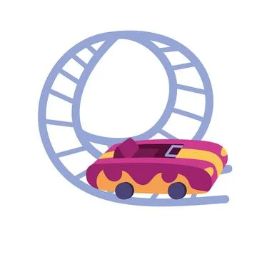 Amusement park roller coaster empty Stock Illustration