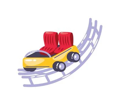 Amusement park roller coaster empty Stock Illustration