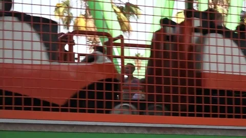 Amusement park roller coaster Stock Footage 82414228