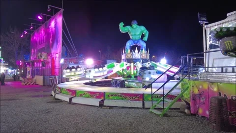 In an amusement park set up for carnival Stock Footage 303562230