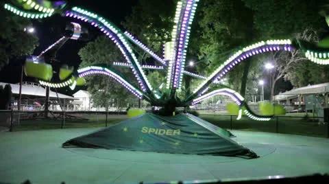 Amusement Park, Spider, Octopus Stock Footage 26659402
