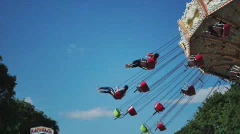 Amusement park swing Stock Footage 44350357