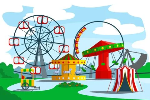 Amusement park territory Stock Illustration
