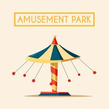 Amusement park theme. Cartoon vector illustration Stock Illustration
