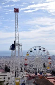 Amusement park tibidabo Stock Photos