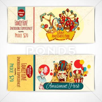 Amusement Park Tickets Stock Illustration
