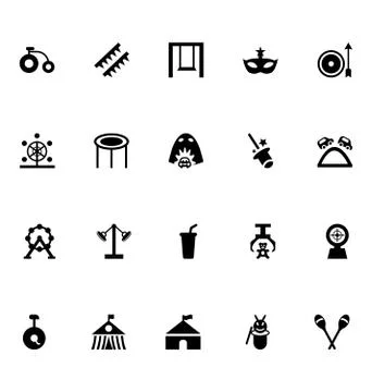 Amusement Park Vector Icons Illustrazione stock