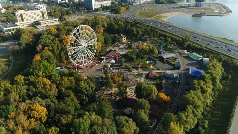Amusement Park.View from the Top Stock Footage 129054212