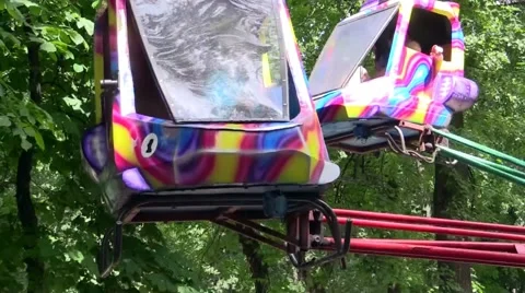 Amusement ride at fairgrounds. 스톡 동영상 51678524