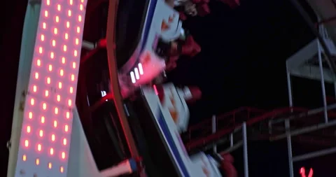 Amusement - roller coaster (4k video) 스톡 동영상 246673022