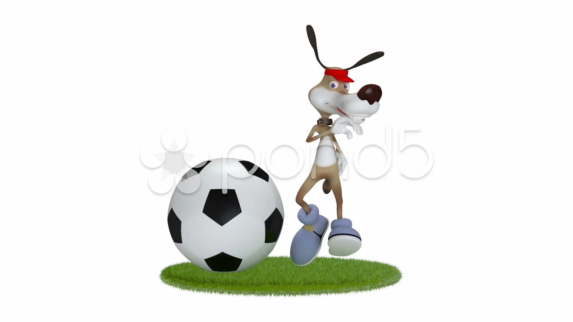 Amusing 3d dog football player. Stock Illustration by ©karelin621