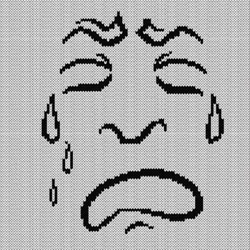 Amusing and distorted grimace cries Stock Illustration