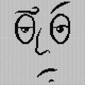 Amusing and distrustful grimace Stock Illustration