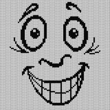 Amusing and smiling grimace Stock Illustration