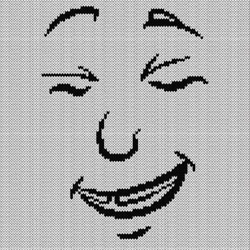 Amusing and smiling grimace Stock Illustration