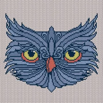 Amusing Owl with big yellow eyes Illustrazione stock