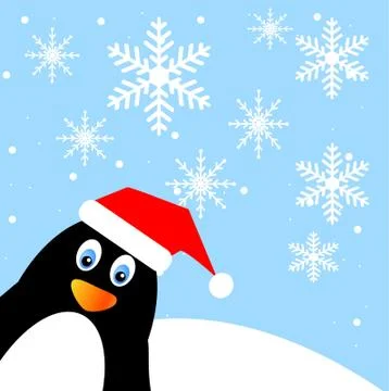 Amusing penguin on a background blue sky Stock Illustration