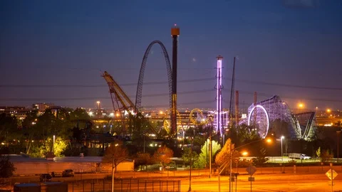 Amusment Park Hyperlapse/Time Lapse Stock Footage 88194653