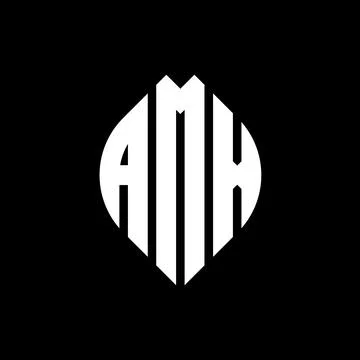AMX circle letter logo design with circle and ellipse shape. AMX ellipse letter Stock Illustration