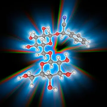 Amygdalin organic compound molecule Stock Illustration