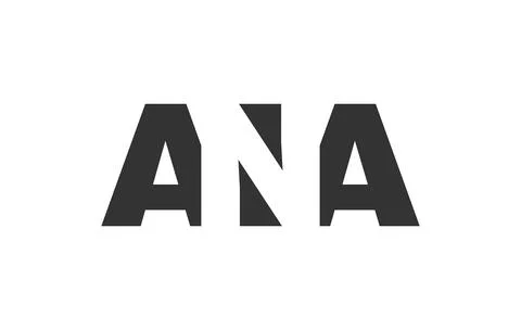 ANA logo design. Initial letter A N A bold font style for tech startups, co.. Stock Illustration