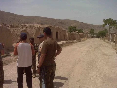 ANA training at old Bazaar outside FOB Mizan Stock Photos