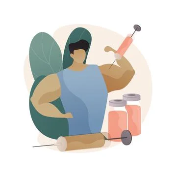 Anabolic steroids abstract concept vector illustration. Stock Illustration
