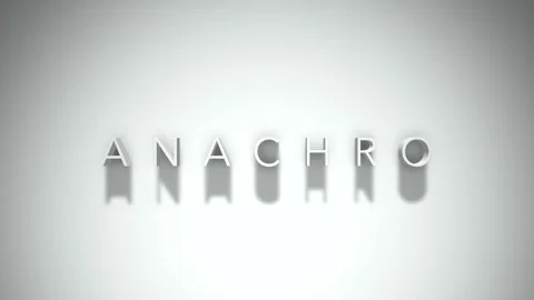 Anachro 3D title animation with shadows on a white background Stock Footage 297383019