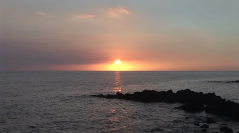 Anaeho'omalu Bay at Sunset Stock Footage 32205124