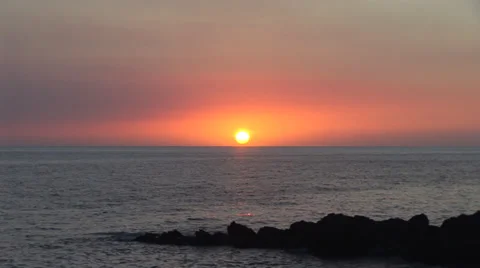 Anaeho'omalu Bay at Sunset Stock Footage 32205349