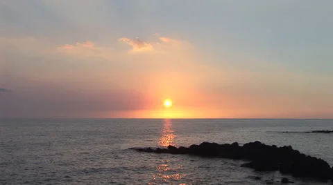 Anaeho'omalu Bay at Sunset Stock Footage 32205488