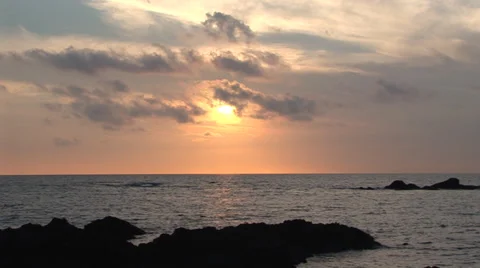 Anaeho'omalu Bay at Sunset Stock Footage 32205879