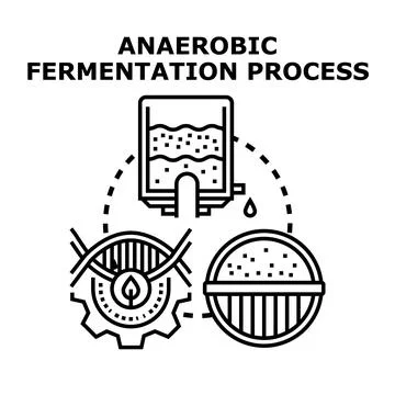 Anaerobic fermentation process using biochemical engineering and microbiology Stock Illustration