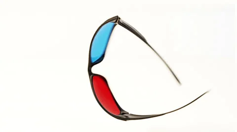 Anaglyph 3d glasses rotating Stock Footage 22507146