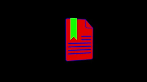 Anaglyph Digital Bookmark Glowing Graphic with Vibrant Light Effects in Bol.. Stock Footage 341921669