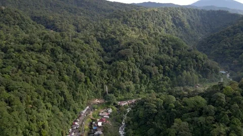 Anai Valley Waterfall (Drone View Long-Medium) 스톡 동영상 245976290