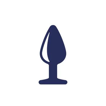 Anal plug icon on white Stock Illustration