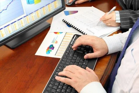 Analizing Data in the Office Stock Photos