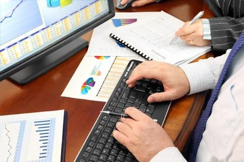 Analizing Data in the Office Stock Photos