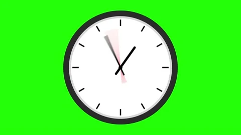 Analog and digital clock animation on 9 clock green screen Stock Footage 237248459